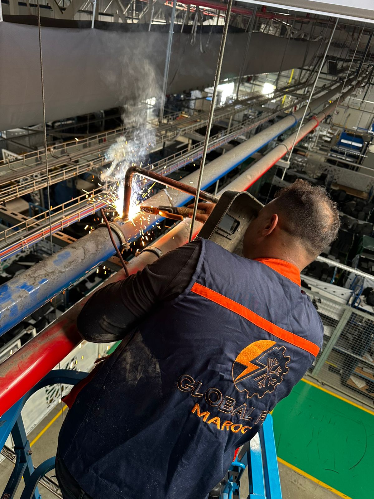 Soudure industrielle — technicien Global Fix Maroc en intervention fabrication métallique